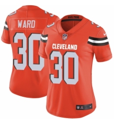 Women's Nike Cleveland Browns #30 Denzel Ward Orange Alternate Vapor Untouchable Elite Player NFL Jersey