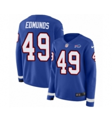 Women's Nike Buffalo Bills #49 Tremaine Edmunds Limited Royal Blue Therma Long Sleeve NFL Jersey