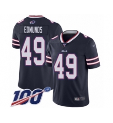 Youth Buffalo Bills #49 Tremaine Edmunds Limited Navy Blue Inverted Legend 100th Season Football Jersey
