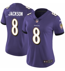Women's Nike Baltimore Ravens #8 Lamar Jackson Purple Team Color Vapor Untouchable Elite Player NFL Jersey