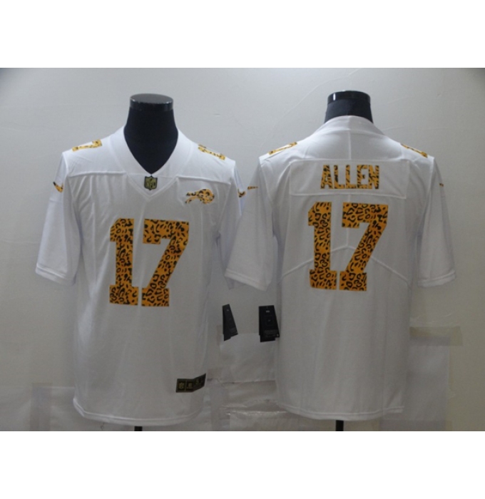 Men's Buffalo Bills #17 Josh Allen 2020 White Leopard Print Fashion Limited Football Stitched Jersey