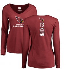 NFL Women's Nike Arizona Cardinals #13 Christian Kirk Maroon Backer Long Sleeve T-Shirt