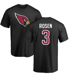 NFL Nike Arizona Cardinals #3 Josh Rosen Black Name & Number Logo T-Shirt