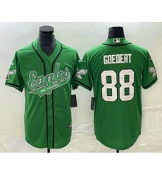 Men's Nike Philadelphia Eagles #88 Dallas Goedert Green Cool Base Stitched Baseball Jersey