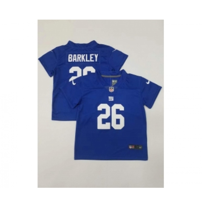 Toddler New York Giants #26 Saquon Barkley Limited Blue Vapor Stitched Jersey