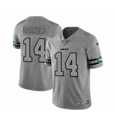Men's New York Jets #14 Sam Darnold Limited Gray Team Logo Gridiron Football Jersey