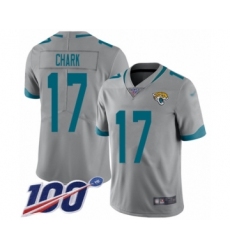 Men's Jacksonville Jaguars #17 DJ Chark Silver Inverted Legend Limited 100th Season Football Jersey