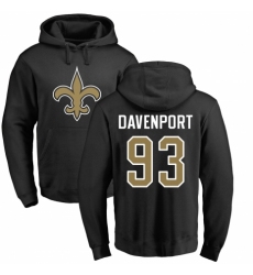 NFL Nike New Orleans Saints #93 Marcus Davenport Black Name & Number Logo Pullover Hoodie