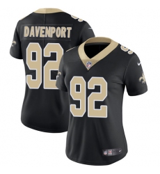Women's Nike New Orleans Saints #92 Marcus Davenport Black Team Color Stitched NFL Vapor Untouchable Limited Jersey