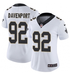 Women's Nike New Orleans Saints #92 Marcus Davenport White Stitched NFL Vapor Untouchable Limited Jersey