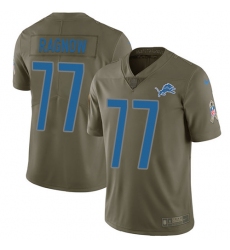 Youth Nike Detroit Lions #77 Frank Ragnow Limited Olive 2017 Salute to Service NFL Jersey