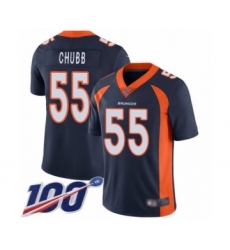 Men's Denver Broncos #55 Bradley Chubb Navy Blue Alternate Vapor Untouchable Limited Player 100th Season Football Jersey