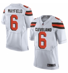 Men's Nike Cleveland Browns #6 Baker Mayfield Elite White NFL Jersey