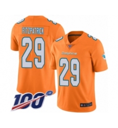 Men's Nike Miami Dolphins #29 Minkah Fitzpatrick Limited Orange Rush Vapor Untouchable 100th Season NFL Jersey