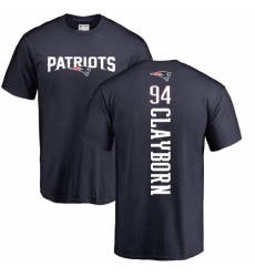 NFL Nike New England Patriots #94 Adrian Clayborn Navy Blue Backer T-Shirt