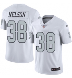 Men's Nike Oakland Raiders #38 Nick Nelson Elite White Rush Vapor Untouchable NFL Jersey
