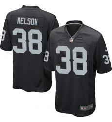 Men's Nike Oakland Raiders #38 Nick Nelson Game Black Team Color NFL Jersey