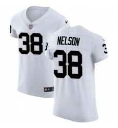 Men's Nike Oakland Raiders #38 Nick Nelson White Vapor Untouchable Elite Player NFL Jersey