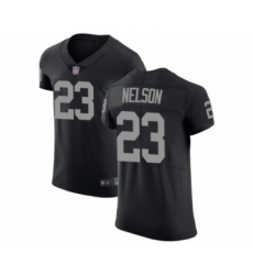 Men's Oakland Raiders #23 Nick Nelson Black Team Color Vapor Untouchable Elite Player Football Jersey