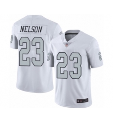 Men's Oakland Raiders #23 Nick Nelson Elite White Rush Vapor Untouchable Football Jersey