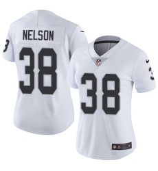 Women's Nike Oakland Raiders #38 Nick Nelson White Vapor Untouchable Elite Player NFL Jersey