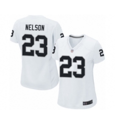Women's Oakland Raiders #23 Nick Nelson Game White Football Jersey