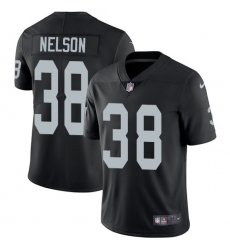 Youth Nike Oakland Raiders #38 Nick Nelson Black Team Color Vapor Untouchable Elite Player NFL Jersey