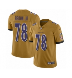 Youth Baltimore Ravens #78 Orlando Brown Jr. Limited Gold Inverted Legend Football Jersey