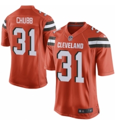 Men's Nike Cleveland Browns #31 Nick Chubb Game Orange Alternate NFL Jersey