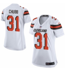 Women's Nike Cleveland Browns #31 Nick Chubb Game White NFL Jersey