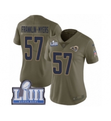 Women's Nike Los Angeles Rams #57 John Franklin-Myers Limited Olive 2017 Salute to Service Super Bowl LIII Bound NFL Jersey