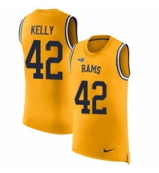 Men's Nike Los Angeles Rams #42 John Kelly Limited Gold Rush Player Name & Number Tank Top NFL Jersey