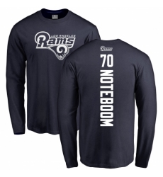 NFL Nike Los Angeles Rams #70 Joseph Noteboom Navy Blue Backer Long Sleeve T-Shirt