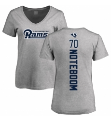 NFL Women's Nike Los Angeles Rams #70 Joseph Noteboom Ash Backer V-Neck T-Shirt