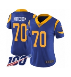 Women's Los Angeles Rams #70 Joseph Noteboom Royal Blue Alternate Vapor Untouchable Limited Player 100th Season Football Jersey