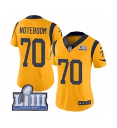 Women's Nike Los Angeles Rams #70 Joseph Noteboom Limited Gold Rush Vapor Untouchable Super Bowl LIII Bound NFL Jersey