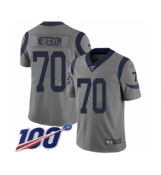 Youth Los Angeles Rams #70 Joseph Noteboom Limited Gray Inverted Legend 100th Season Football Jersey