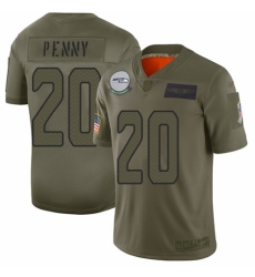 Men's Seattle Seahawks #20 Rashaad Penny Limited Camo 2019 Salute to Service Football Jersey
