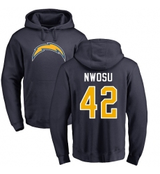 NFL Nike Los Angeles Chargers #42 Uchenna Nwosu Navy Blue Name & Number Logo Pullover Hood