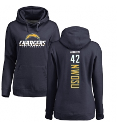 NFL Women's Nike Los Angeles Chargers #42 Uchenna Nwosu Navy Blue Backer Pullover Hoodie