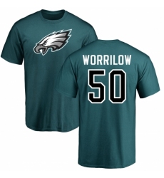 Nike Philadelphia Eagles #50 Paul Worrilow Green Name & Number Logo T-Shirt