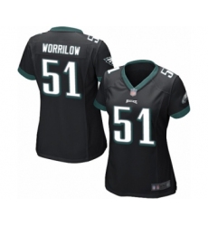 Women's Philadelphia Eagles #51 Paul Worrilow Game Black Alternate Football Jersey