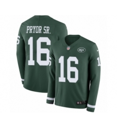 Youth Nike New York Jets #16 Terrelle Pryor Sr. Limited Green Therma Long Sleeve NFL Jersey