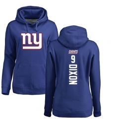 NFL Women's Nike New York Giants #9 Riley Dixon Royal Blue Backer Pullover Hoodie