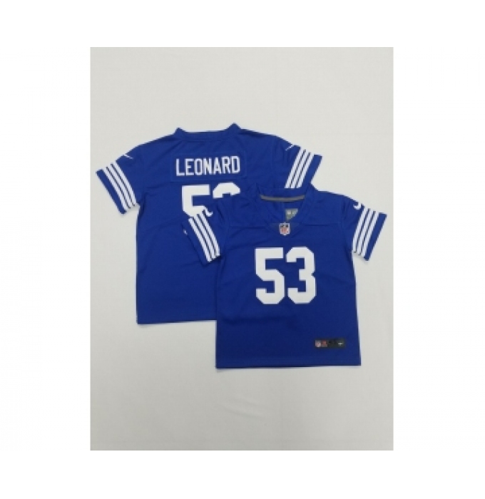 Toddlers Indianapolis Colts #53 Darius Leonard Blue 2022 Vapor Untouchable Stitched NFL Nike Limited Jersey