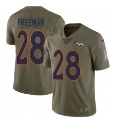 Men's Nike Denver Broncos #28 Royce Freeman Limited Olive 2017 Salute to Service NFL Jersey