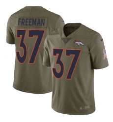 Youth Nike Denver Broncos #37 Royce Freeman Limited Olive 2017 Salute to Service NFL Jersey