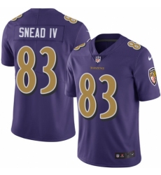 Men's Nike Baltimore Ravens #83 Willie Snead IV Elite Purple Rush Vapor Untouchable NFL Jersey