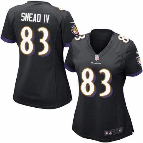 Women's Nike Baltimore Ravens #83 Willie Snead IV Game Black Alternate ...