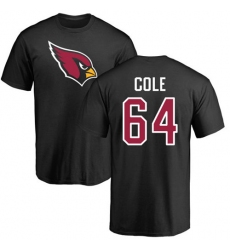 NFL Nike Arizona Cardinals #64 Mason Cole Black Name & Number Logo T-Shirt